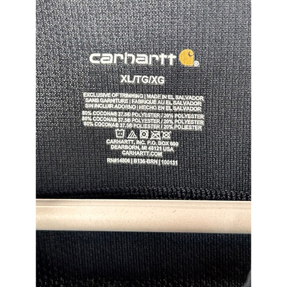 Carhartt force Men's Long Sleeve 1/4 Zip Pullover Workwear charcoal Size‎ XL - Picture 6 of 11